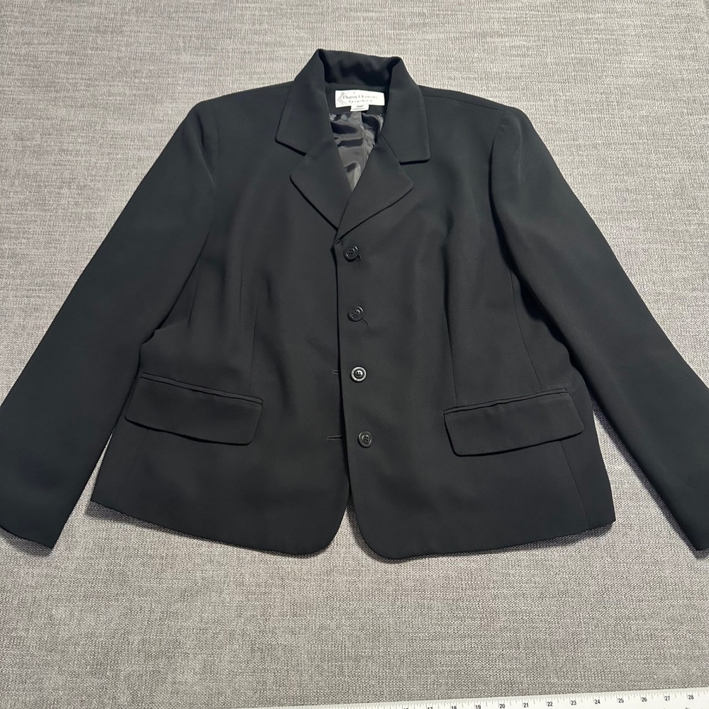 Rena Rowan Blazer Women 16W Black 4-Button Lined Professional Jacket